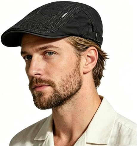 Men Cotton Newsboy Cap Adjustable Breathable Irish Caps Driving C...