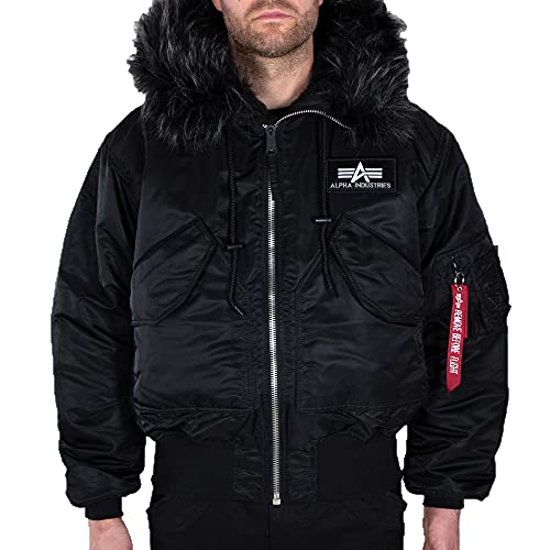 Alpha Industries 45P Hooded Custom Bomberjacke für Herren Black/Black