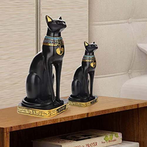 Estatua de gato egipcio Bastet negra miniatura 4