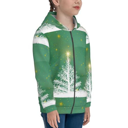 Christmas Pattern At Buffalo Plaid Kid Hoodies Boys Zip Up Sweatshirts Girls Pullover with Pocket4