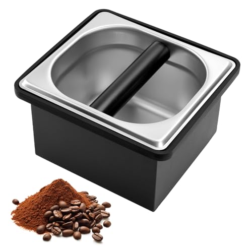 Espresso Knock Box, Stainless Steel...