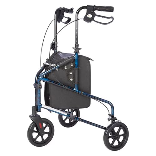 Image of Aluminum 3-Wheel Folding Walker with Tote - Lifestyle Mobility Aids Rally Lite