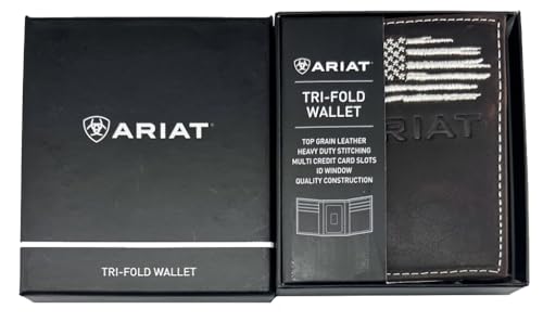 Custom Come And Take It ARIAT Ghost Flag Trifold Leather Wallet4