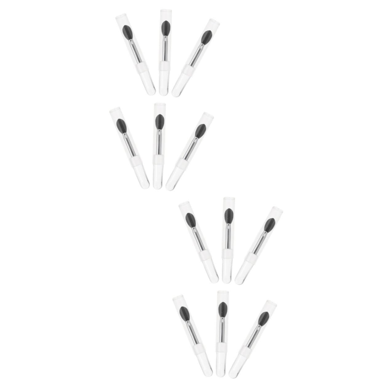 12pcs Silicone Facial Brush Bulk Makeup Brushes for Eyeshadow Non-stick Applicator Sponge 6.5x0.8cmx2pcs Blackx2pcs