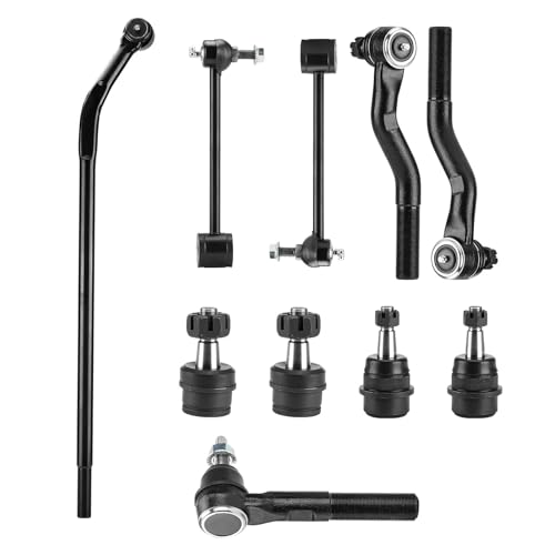 10pc Front Rear Suspension Kit Fit for Jeep Wrangler 2007-2017 Wrangler JK 2018 with Tie Rods Stabilizer/Sway Bars End Link Upper Lower Ball Joints DS300005 ES3624 ES800594 ES800593