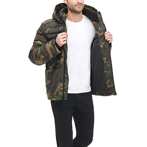 Image of LEVI'S Men's Mid-length Quilted Performance Hoody Puffer Jacket