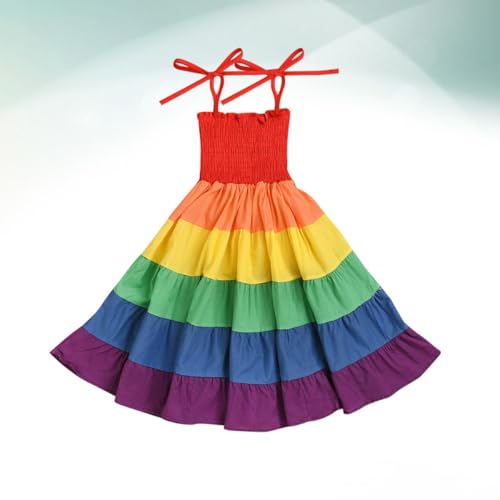 Vestido de playa de algodón para niña Beavorty rojo de alta comodidad 4