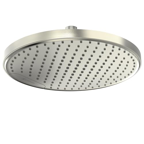 SparkPod 10 Inch Round Rain Shower Head - Ceiling or Wall Mount Rainfall Shower Head - Large Coverage Showerhead - Brass Ball Joint with 360° Adjustment - 1-Min Install (Elegant Brushed Nick