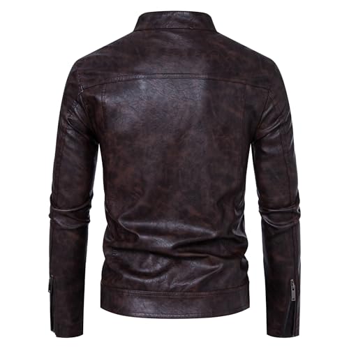 Chaqueta clásica de cuero PU para hombre miniatura 4