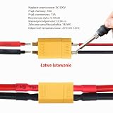 YIXISI 12 Par Złączy Akumulatora XT30, Męskie Złącze Żeńskie XT30, z Rurką Termokurczliwą, do Akumulatora RC Lipo