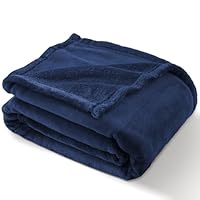 PHF Ultra Soft Fleece Blanket Single Size 130x150cm, No Shed No Pilling Luxury Plush Cozy Flannel 280GSM Lightweight Throw Blanket for Bed, Couch, Chair, Sofa Suitable for All Season, Navy Blue