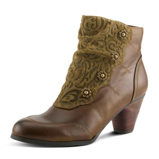 L’Artiste by Spring Step Women's Belgard Ankle Bootie, Olive Green, 38 EU/7.5-8 M US