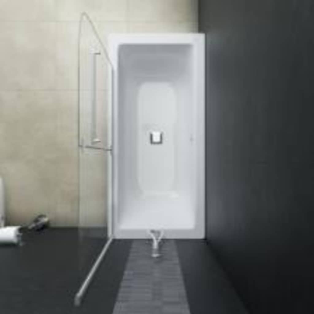 Cabina de ducha plegable de 2 paneles ESG 95 x 140 cm con puerta corredera, barra magnética, ruedas, herraje y montaje para separación de baños, protección contra salpicaduras, entrada de