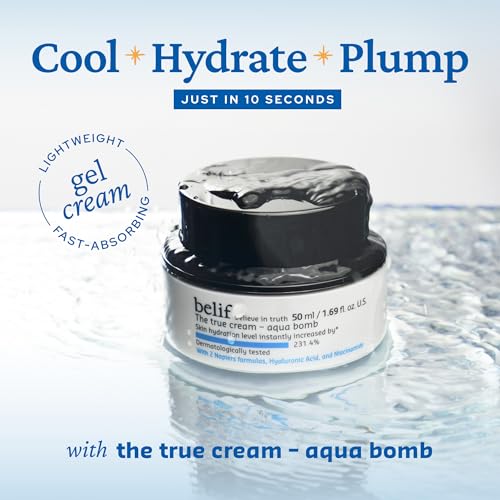 belif Aqua Bomb – Lightweight Gel Moisturizer with Niacinamide, Hyaluronic Acid & Squalane | 72H Hydration + Cooling Effect, Korean Skincare (3.3 fl oz) - Image 3