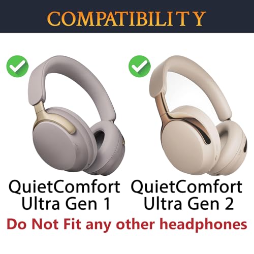 Image of SOULWIT Replacement Earpads for Bose QC Ultra /New QuietComfort Ultra(2nd Gen) Wireless Headphones, Ear Pads Cushions with Softer Protein Leather, High-Density Noise Isolation Foam - Sandstone