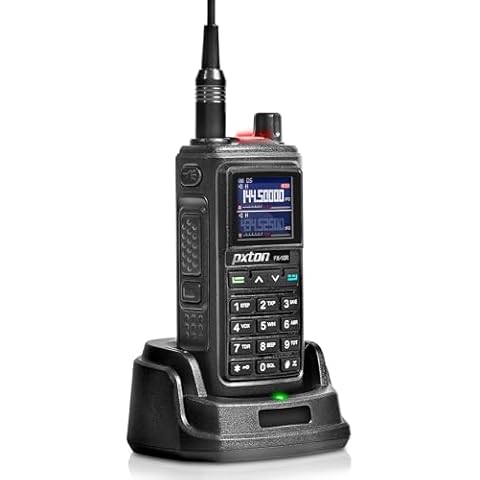 pxton 999 Channels ham Radio Dual Band Handheld Two Way Radio Waterproof walkie talkies for Adults Long Range with Wireless Frequency Copy,NOAA,VOX,Super Flashlight USB-C Charger and Li-ion Battery Cover