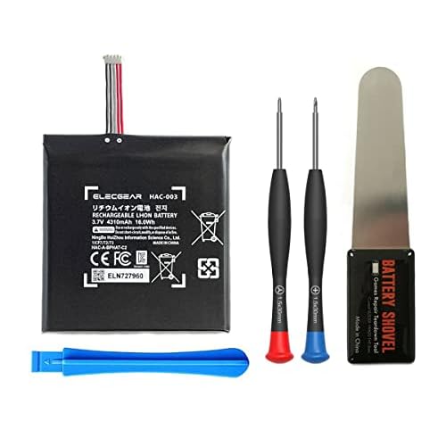 ElecGear 1 x Replacement Battery for Nintendo Switch Console, HAC-003 Internal Rechargeable Li-ion Battery for Switch HAC-001, 3.7V 4310mAh 16.0Wh with Repair Tool Kit