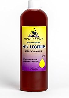 Lecithin Soy Unbleached Fluid Liquid Emulsifier Emollient Stabilizer Pure 16 oz