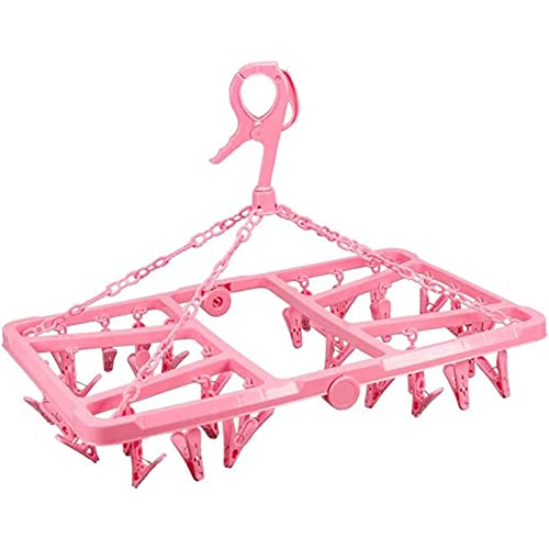 jiChenxiang Perchas Plegables con múltiples Clips Que ahorran Espacio para Toallas, Ropa Interior, Calcetines y Faldas. Perchas multifuncionales Resistentes al Viento.