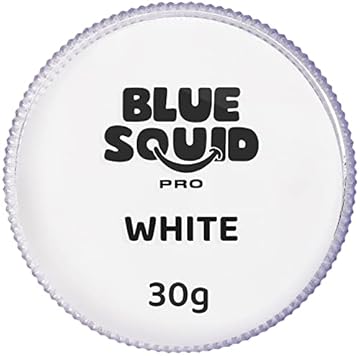 Blue Squid PRO Face Paint - Professional Water Based Single Cake Facepaint & Body Paints - SFX Makeup, Kids Adults Painting for Costume, Halloween Face Paints for Children - Classic White 30g / 1oz