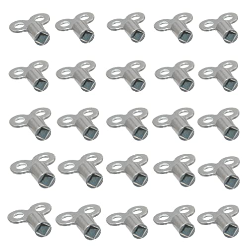 25x Set Entlüfter Heizung Entlüftungsschlüssel Heizkörper 5 mm Heizungsschlüssel Heizungsventil Vierkant Universal Einfaches Entlüften Heizungsentlüftungsschlüssel Zinkdruckguss Cover