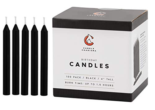 Chime Candles for Spells, Rituals, Birthday Party Congregation (100, Black)