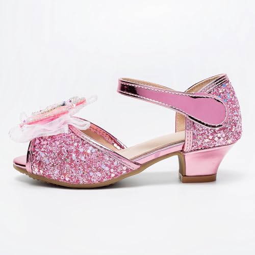 IWIHMIV Girls Sandals Low Heels Dress Ankle Strap Open Toe Flower Wedding Party Dress Shoes Toddler Princess Shoes2