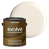 EVOLVE Interior Paint & Primer, Eggshell (Coconut Cream), 1 Gallon – One-Coat Coverage, Excellent Hide, Low VOC, Low Odor, Washable Paint for Walls, Doors &Trim - Ideal for Interior of the House