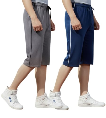 Image of FEEL TRACK Men's Regular Fit Three Fourth Capri (Pack of 2)