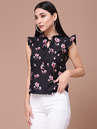 Image of OOMPH! Women's Crepe Floral Relaxed Fit Shirt