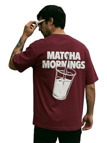Image of TOXA Men's Pure Cotton Oversized Fit Tshirt | Oversized Baggy Fit Tee with Drop Shoulder | Cool and Stylish Graphic Printed Design Half Sleeve T-Shirt (Available Sizes: S to 2XL)