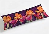 Rojo Funda de Almohada Larga 40 x 145 cm, Premium Grande Fundas Cojines Terciopelo Flores, Body Pillow Cover Cuerpo Maternidad Ortopédica Soporte, Respirable Duradera Fundas Protectoras Hogar K8-1037