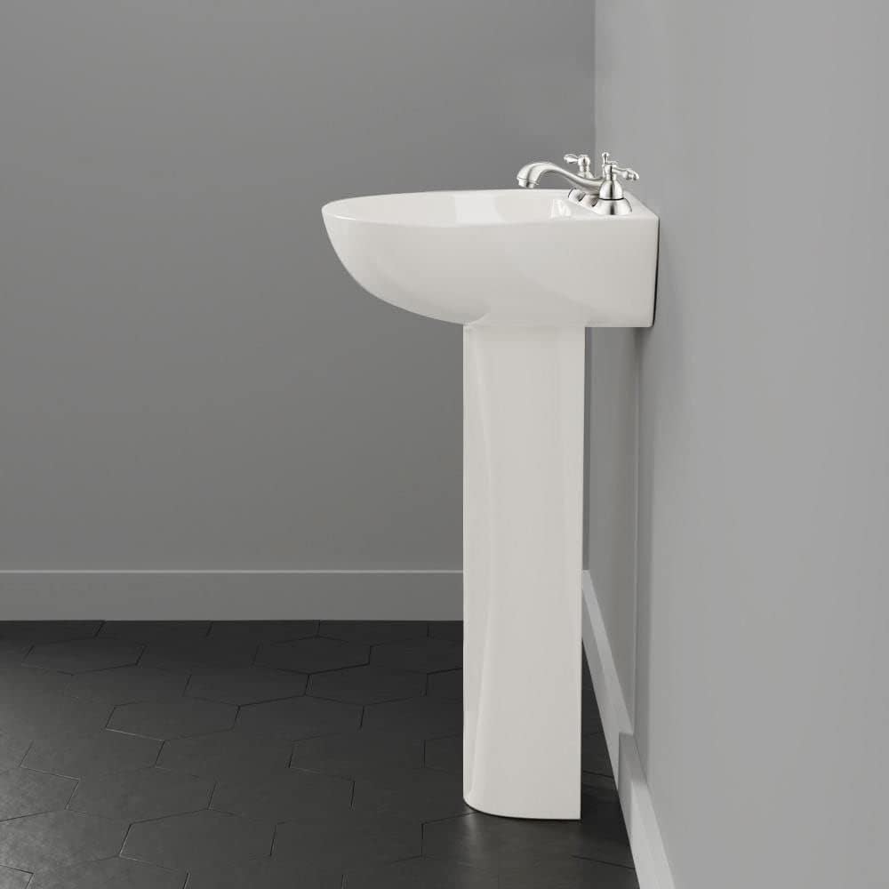 Exclusive Magnus Home Products Solon 200 Vitreous China Pedestal Bathroom Sink, Bisque, 22 1/2 L x 17 W, 71.15 lb