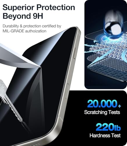 Image of DPJ Tempered Glass for iPhone 12 Pro Max (6.7 Inch) With Installation Kit | Military-Grade Screen Protector | Edge to Edge Coverage |9H Hardness |Bubble-Free | Case Friendly | Pack of 1 [Privacy]