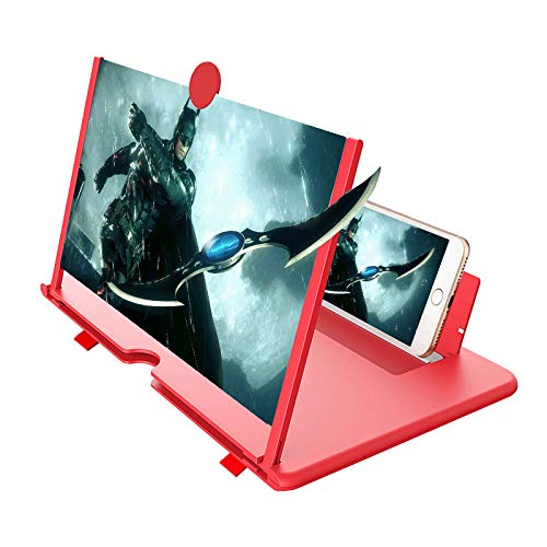 Ansharinc Lupa de Pantalla de teléfono, Amplificador de Pantalla 3D de 10"Ampliador de Zoom 2-4 Veces para Todos los teléfonos Inteligentes, Ampliador de Lupa para Personas Mayores, Niños (12inch)