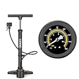 CXWXC 自転車 空気入れ 仏式/英式/米式 全バルブ対応 ゲージ付 160psi/ 1100kPa ロードバイク、クロスバイク、ママチャリなどの自転車対応 アルミ製 ブラック (CX-AIR11-S)