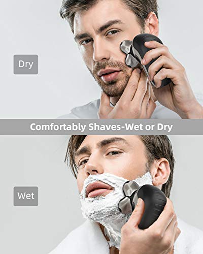 Electric Razors for Men Head Shavers for Bald Men Waterproof 5 in 1 Nose Hair Beard Trimmer Clippers Facial Cleansing Brush Grooming Kit Wet Dry LED Display Charging Rechargeable