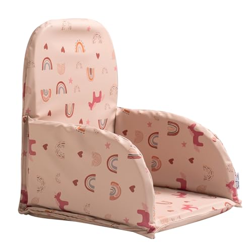 Image of Baby Large High Chair Cover Cushion Easy to Wipe Clean Seat Cover for Infant Dining Chair Highchair Accessories Multi-Use Cushion for Most Chairs & Floor Play, DJ Pink