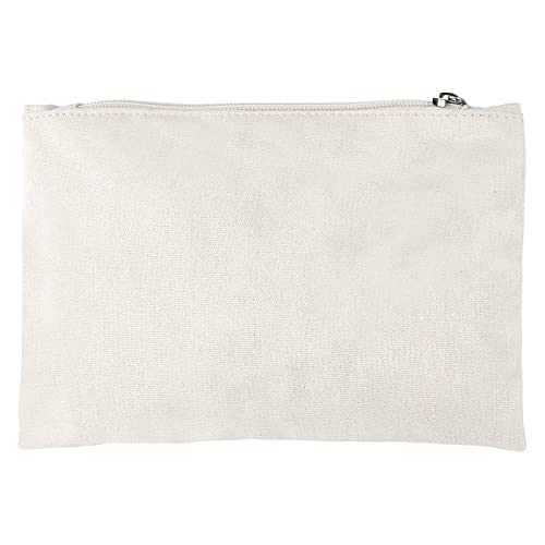 Juvale 12 Pack Blank Canvas Zipper Pouch Bulk, Makeup Bag Pencil Case For Cosmetic & Diy Crafts (6 X 8 In) #TOP6