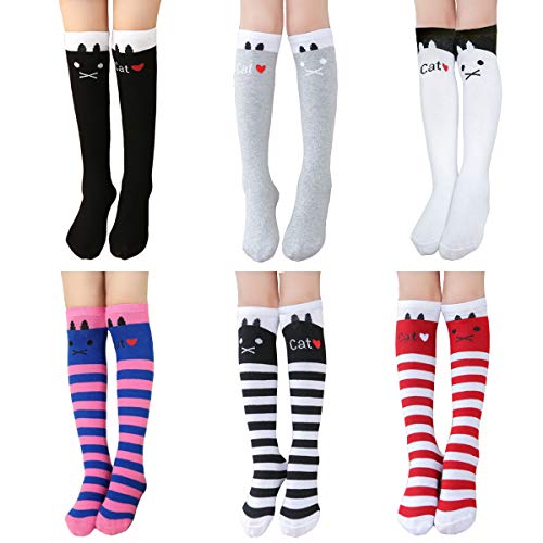 Girls knee high socks girls' novelty socks girl's cute cartoon an…