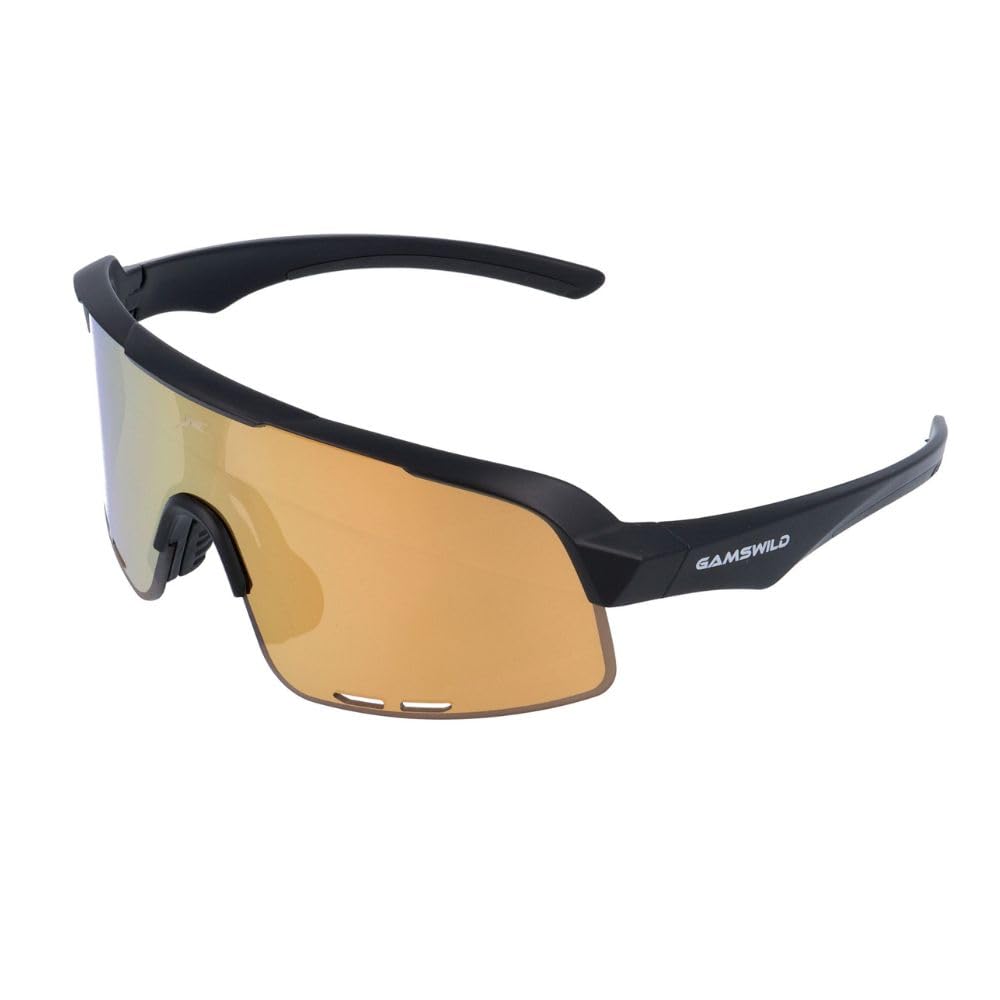 Gamswild WS6046 Sportbrille Sonnenbrille TR90 Fahrradbrille Skibrille Damen Herren Unisex Einscheibenmodell| blau | pink| schwarz |