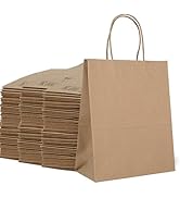 DURO 60# 8x4.5x10.25 Brown Paper Bags for Small Business, Small Kraft Bags with Handles, Holidays...