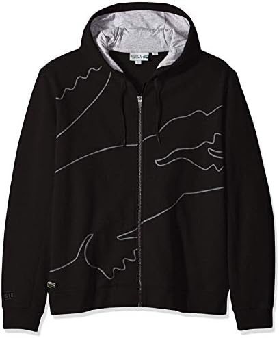 Lacoste Men's Sport Long Sleeve Outlined Big Croc Full Zip Hoodie
