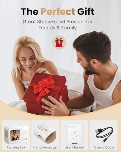 Puboo Heated Hand Massager with Compression, Rechargeable Hand Massage Device for Daily Relaxation, 3 Modes 3 Intensities for Home & Office Comfort, Massaging Apparatus for Personal Use — view 6