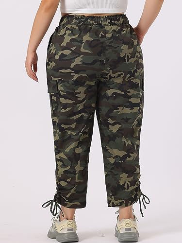 Agnes Orinda Women's Plus Size Drawstring Elastic Waist Cargo Pants with Pocket4
