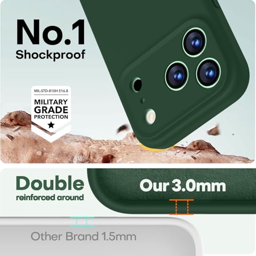 Image of LOVE 3000 Designed for iPhone 17 Pro Case, Premium Silicone [Compatible with Magsafe][Soft Anti-Scratch Microfiber Lining] Shockproof Protective Phone Case for Men Women 6.3 inch, Green