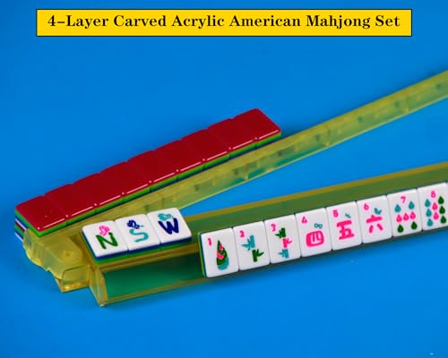 Set de Mahjong Americano 166 piezas acrílico 1.2 pulg miniatura 5
