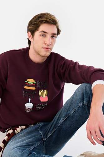 Image of SNITCH Men's Sweatshirt | Trendy Graphic Print Crew Neck Full Sleeve Top | Soft Cotton Blend Fabric Regular Fit Pullover for Casual Wear Fashion