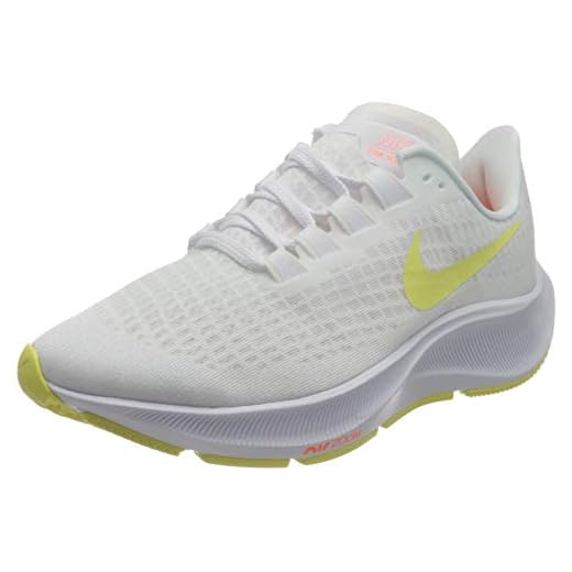 Nike Wmns Air Zoom Pegasus 37, Zapatillas para Correr Mujer, Blanco White Lt Zitron BRT Mango, 40 EU