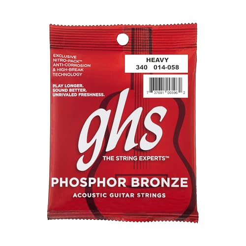 GHS Phosphor Bronze Acoustic Guitar Strings - Heavy Gauge